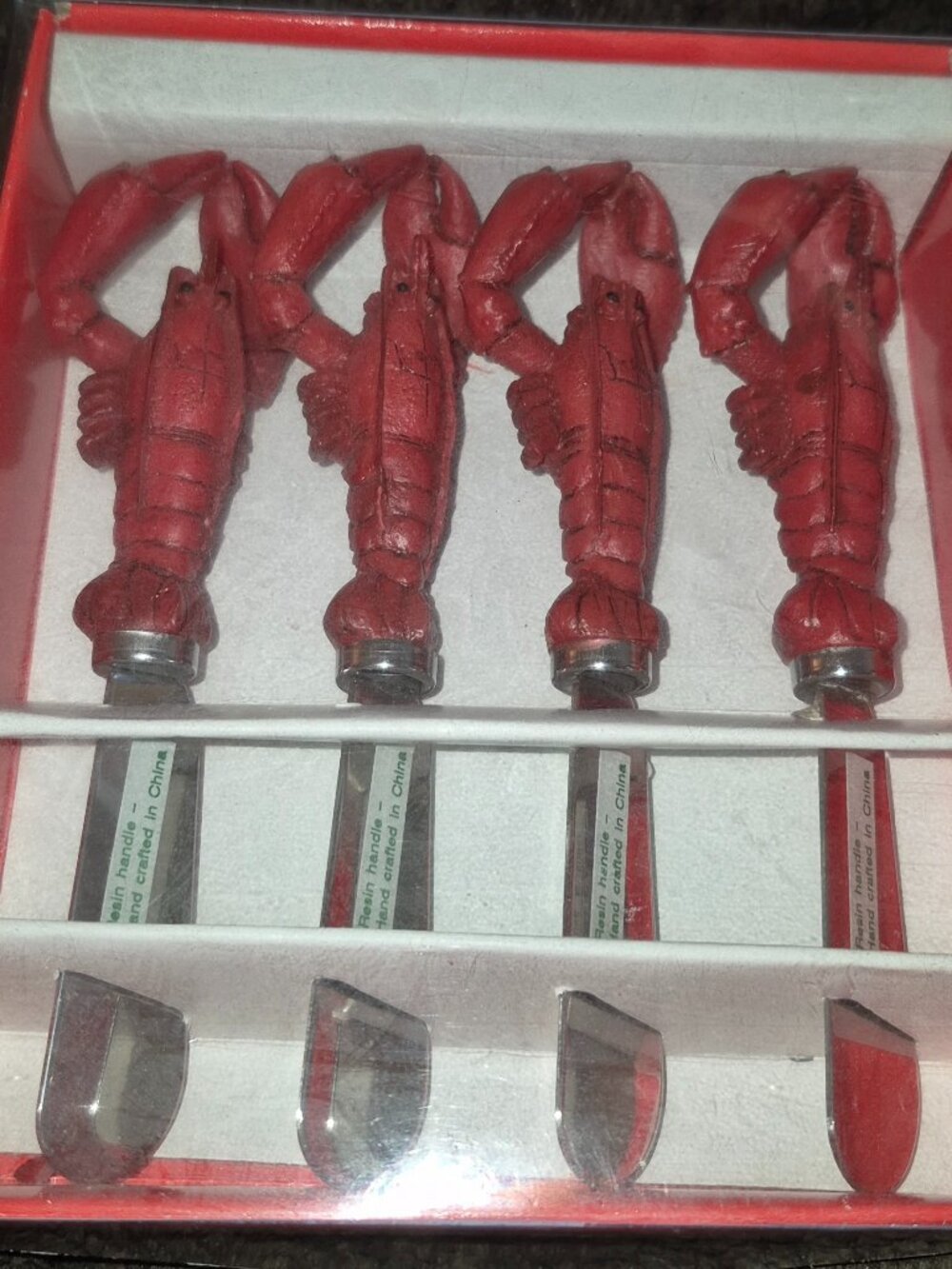 Set of 4 Boston Warehouse Red Lobster Spreaders Cheese Butter Jam BRAND NEW!!